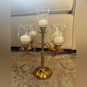 Classic Gold Candelabra with Glass Holders